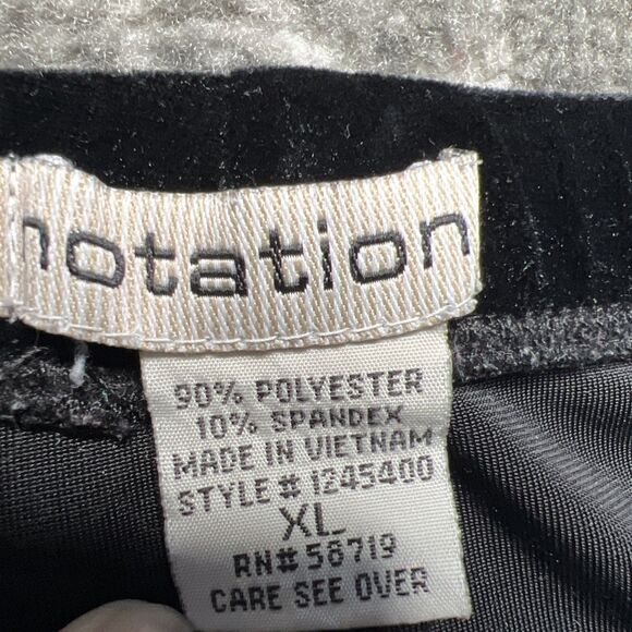 Notations Stretch Black Velvet Skirt Holiday Elastic Waist Long A-line XL - Picture 4 of 7